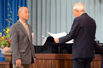 町民集会＿表彰者　竹政さん