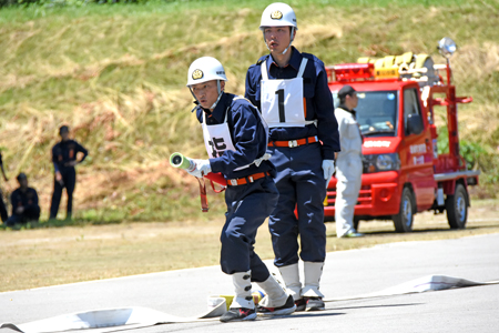 坂城町消防団ポンプ操法大会10